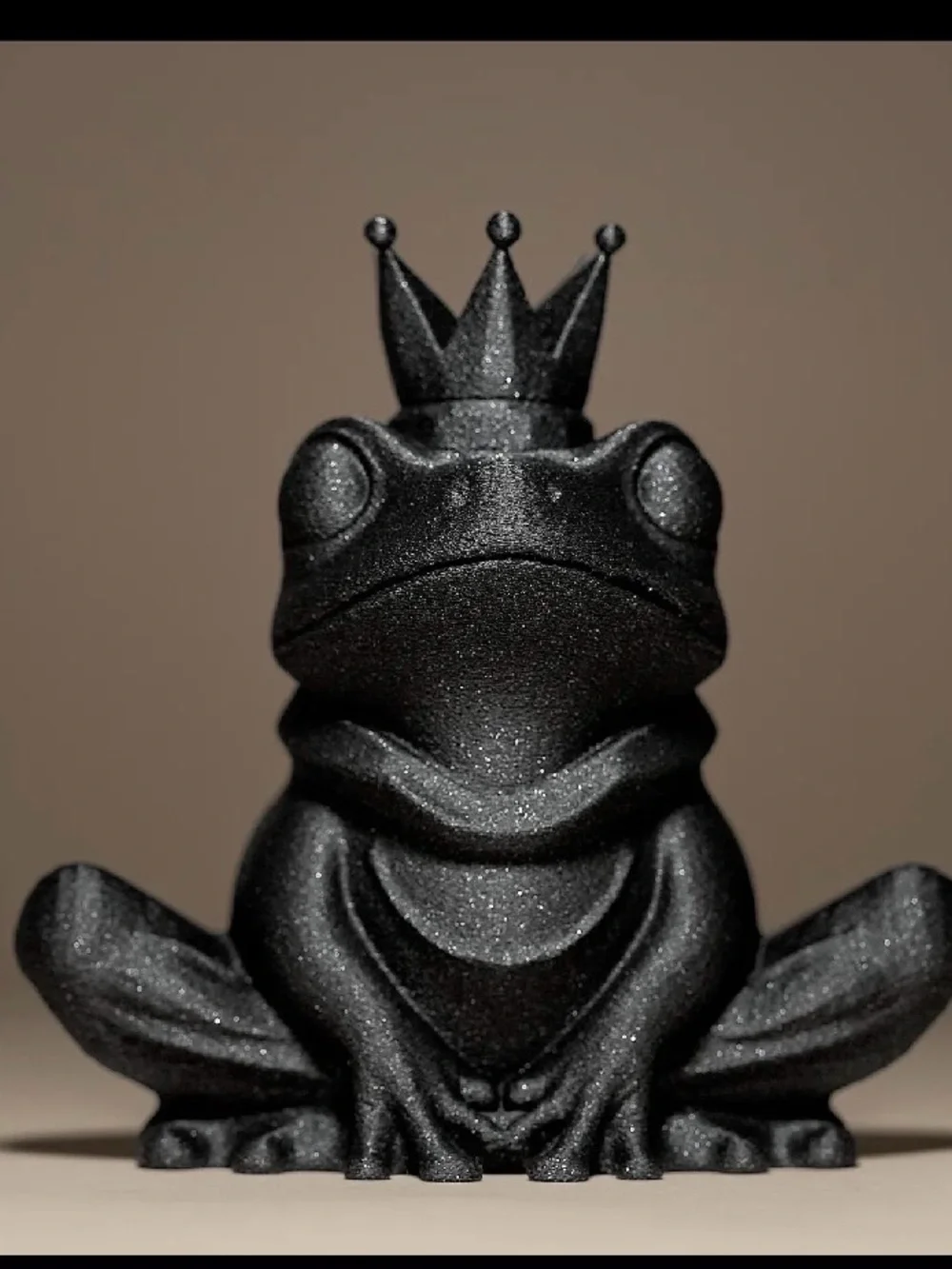 Black Frog Prince Small Pet Figurine - Decorative Pet Accessory
